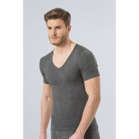 Ceyizalisverisi Türen Unisex Gri XXL Termal V Yaka Kısa Kol