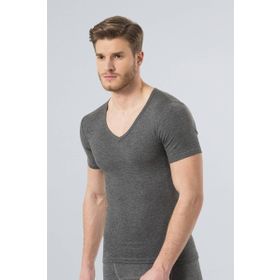 Ceyizalisverisi Türen Unisex Gri XXL Termal V Yaka Kısa Kol