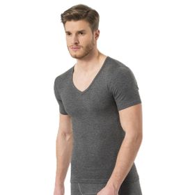 Ceyizalisverisi Türen Unisex Gri XXL Termal V Yaka Kısa Kol