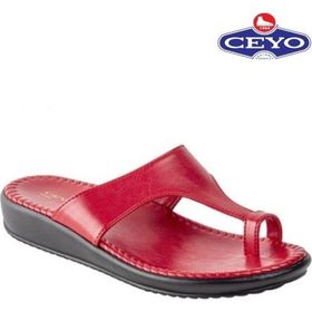 Ceyo 9200-2 Kırmızı Baş Parmak Geçmeli Kadın Anatomik Terlik