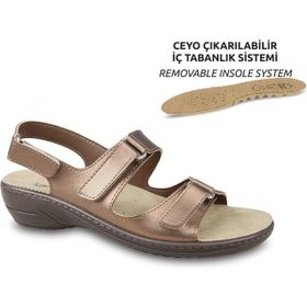 Ceyo 9855-13 Bakır Kadın Sandalet