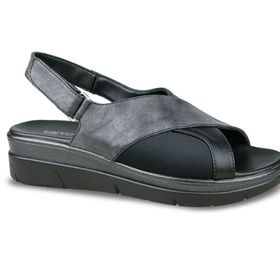 Ceyo 9985 Siyah Anatomik Taban Kadın Sandalet