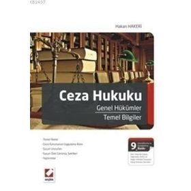 CEZA HUKUKU TEMEL BILGILER GENEL HÜKÜMLER - HAKAN HAKERI (ISBN:9789750222085)