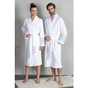 Chakra Derin Unisex Beyaz Bornoz