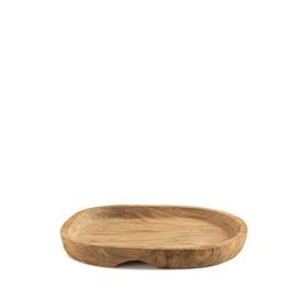 Chakra Rojo Oval Teak Natural Dekoratif Tepsi
