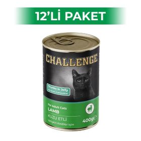 Challenge Kuzu Etli 12x400 gr Yetişkin Kedi Konservesi