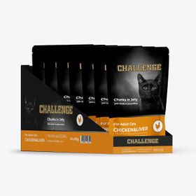 Challenge Pouch Challenge Tavuklu Ciğerli 24x85 gr Yetişkin Kedi Yaş Mama