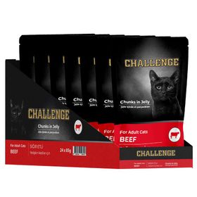 Challenge Pouch Sığır Etli 24x85 gr Yetişkin Kedi Yaş Maması