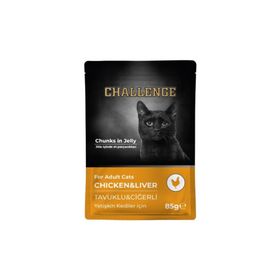 Challenge Pouch Tavuklu Ciğerli 85 gr Yetişkin Kedi Konservesi