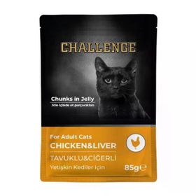 Challenge Pouch Tavuklu Ciğerli 85 gr Yetişkin Kedi Konservesi