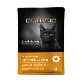 Challenge Pouch Tavuklu Ciğerli 85 gr Yetişkin Kedi Konservesi