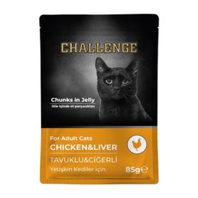 Challenge Pouch Tavuklu Ciğerli 85 gr Yetişkin Kedi Konservesi