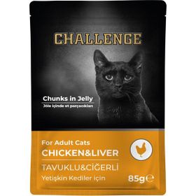 Challenge Pouch Tavuklu Ciğerli 85 gr Yetişkin Kedi Konservesi