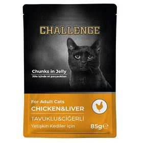 Challenge Pouch Tavuklu Ciğerli Yetişkin 85 gr Kedi Yaş Maması