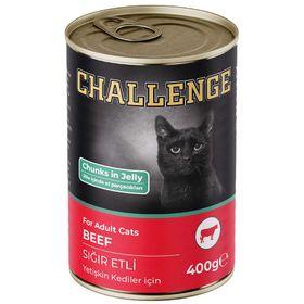 Challenge Sığır Etli Jöle Parça Etli 400 gr Kedi Konservesi