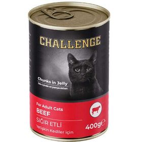 Challenge Sığır Etli Jöle Parça Etli 400 gr Kedi Konservesi
