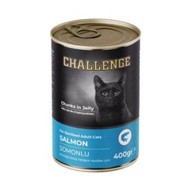 Challenge Somonlu Kısırlaştırılmış Jöle Et Parçalı 400 gr Kedi Konservesi