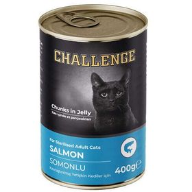 Challenge Somonlu Kısırlaştırılmış Jöle Et Parçalı 400 gr Kedi Konservesi