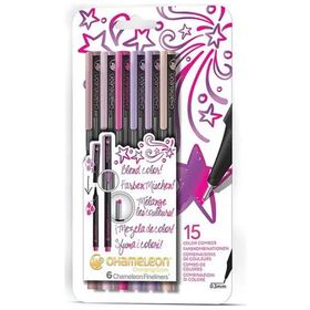 Chameleon 0.3 mm 6'lı Floral Fineliner Çoklu Renk Sistemli Kalem