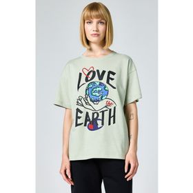 Champion 117179-GS072 Yeşil Eco Future Crewneck Kadın T-Shirt