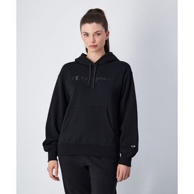 Champion 117581-KK001 Script Shop Hooded Siyah Kadın Sweatshirt