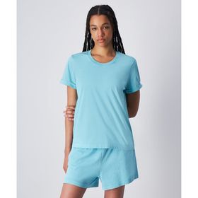 Champion 117728-BS184 Mineral Dye SS Tee Mavi Kadın T-Shirt