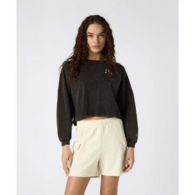 Champion 118022-KK001 Icons Plush Wash Long Sleeve Siyah Kadın Sweatshirt