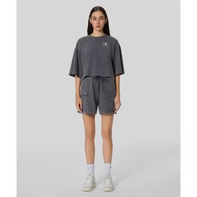 Champion 118024-VS517 Icons Plush Wash Cargo Short Gri Kadın Şort