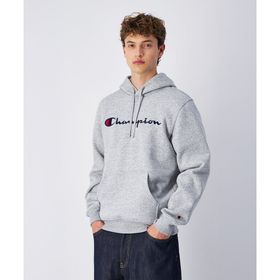 Champion 220253-EM021 Script Shop Hooded Gri Kapüşonlu Erkek Sweatshirt