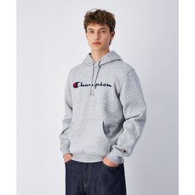 Champion 220253-EM021 Script Shop Hooded Gri Kapüşonlu Erkek Sweatshirt