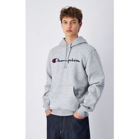 Champion 220253-EM021 Script Shop Hooded Gri Kapüşonlu Erkek Sweatshirt