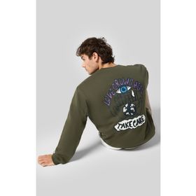 Champion 220427-GS508 Eco Future Crewneck Yeşil Erkek Sweatshirt