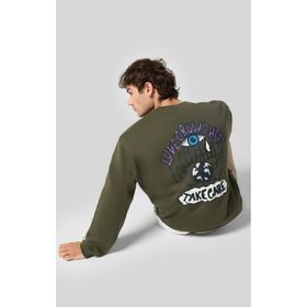 Champion 220427-GS508 Eco Future Crewneck Yeşil Erkek Sweatshirt