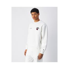 Champion 221269-WW048 Street Varsity Crewneck Beyaz Erkek Sweatshirt
