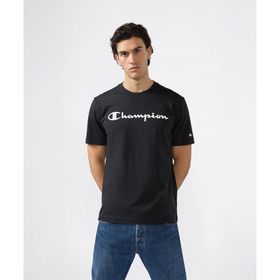 Champion 221814-KK001 Siyah Script Shop Short-Sleeve Tee Erkek Tişört