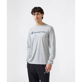 Champion 221815-EM021 Gri Script Shop Long-Sleeve Tee Erkek Tişört