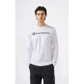 Champion 221815-WW001 Beyaz Script Shop Long-Sleeve Tee Erkek Tişört