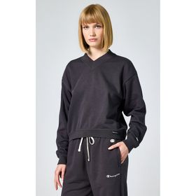 Champion E10007-ES503 Eco Future Crewneck Croptop Siyah Kadın Sweatshirt
