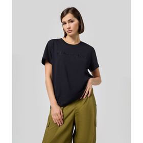 Champion Icons 117650-KK001 Siyah SS Tee Siyah Kadın T-shirt