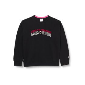 Champion Legacy Color Punch Bisiklet Yaka Düz Kesim Yazılı Siyah Kadın Sweatshirt