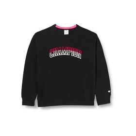 Champion Legacy Color Punch Bisiklet Yaka Düz Kesim Yazılı Siyah Kadın Sweatshirt
