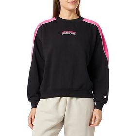 Champion Legacy Siyah Color Punch Bisiklet Yaka Boxy Kesim Kadın Sweatshirt