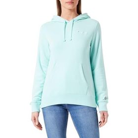 Champion Spring Terry Pastel Mavi Küçük Yazı Logo Kapüşonlu Kadın Sweatshirt