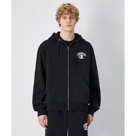 Champion Street Varsity Hooded Full Zip Sweatshirt 221193-KK001 Siyah Erkek Sweatshirt