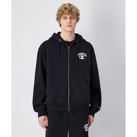 Champion Street Varsity Hooded Full Zip Sweatshirt 221193-KK001 Siyah Erkek Sweatshirt