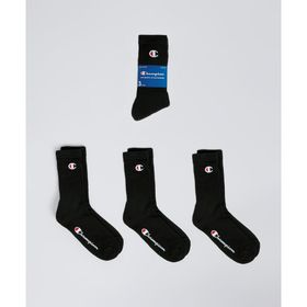 Champion U24558-KK001 Basics Crew 3'lü Paket Siyah Unisex Çorap
