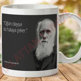 Charles Darwin Mizahi Sözler Baskılı Kupa