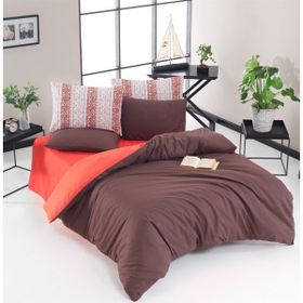 Charlotte Casual Çift Kişilik 200x220 cm Kahverengi Pudra Nevresim Takımı