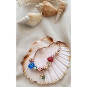 Charm Nazar Boncuğu Kalp Yılan Zincir Bileklik