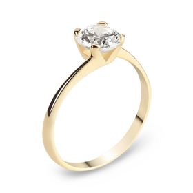 Chavin BR08-16 1 Carat Tek Taş Sarı Sarı Altın Yüzük